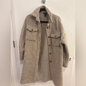 Forever 21 Tan Houndstooth Jacket
